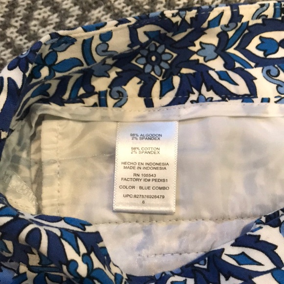 Milly For Design Nation Kaleidoscope Blue Capri Crop Pant Trouser Relaxed Fit - Picture 7 of 8